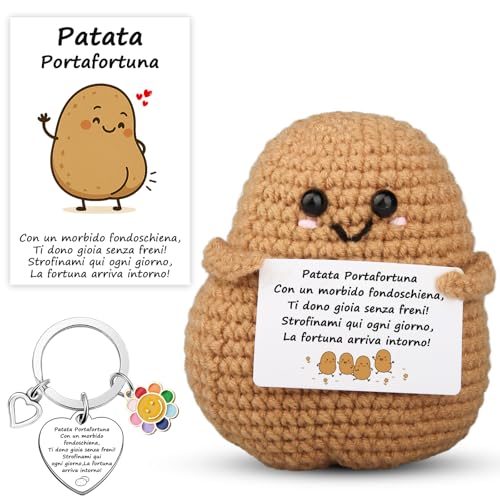 WDJLNZB Italienische Positive Kartoffel mit Schlüsselanhänger, Kartoffel Glücksbringer Arsch Form, originelles und lustiges Geschenk, Pocket Hug Kartoffel Positive Kartoffel Puppe, Positive Potato WDJLNZB Italienische Positive Kartoffel mit Schlüsselanhänger, Kartoffel Glücksbringer Arsch Form, originelles und lustiges Geschenk, Pocket Hug Kartoffel Positive Kartoffel Puppe, Positive Potato von WDJLNZB