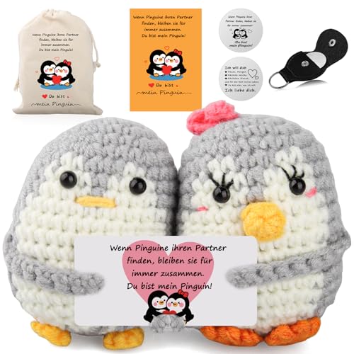 WDJLNZB Positive Pinguin Geschenke für Partner, Pocket Hug Pinguine Kuscheltier mit Schlüsselanhänger und Karte, Kreative Strickwolle Penguin Puppe, Ich Liebe Dich Hochzeitstag Jahrestag Geschenk (A) WDJLNZB Positive Pinguin Geschenke für Partner, Pocket Hug Pinguine Kuscheltier mit Schlüsselanhänger und Karte, Kreative Strickwolle Penguin Puppe, Ich Liebe Dich Hochzeitstag Jahrestag Geschenk (A) von WDJLNZB