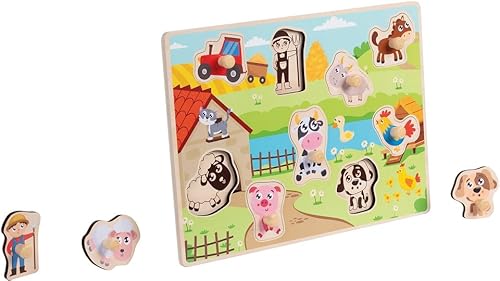 Holzpuzzle Bauernhof, Alphabet oder Zahlen – Modell zufällig gewählt von WDK Partner