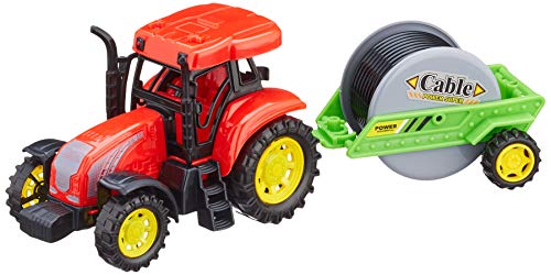WDK Traktor 29 cm mit Anhänger mit Reibung und Sound – Modell zufällig von WDK