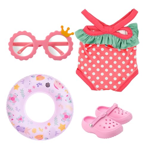 Baby Born Badeanzug, 4 Stück Baby Born Schwimmset, Schwimm-Set für Puppen, Puppen Badeanzugm Kit mit Badeanzug Badeschläppchen Schwimmring und Sonnenbrille, für 43 cm Schwimmpuppe Baby Born Badeanzug, 4 Stück Baby Born Schwimmset, Schwimm-Set für Puppen, Puppen Badeanzugm Kit mit Badeanzug Badeschläppchen Schwimmring und Sonnenbrille, für 43 cm Schwimmpuppe von WDKXCN