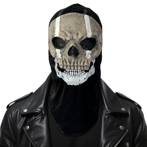Ghost Maske Call of Duty, Vollgesichts Totenkopf Maske, Winddicht Skimaske Sturmmaske Motorrad, Scary Skelett Sturmhaube Skull Mask für Halloween MasKE Cod Cosplay Kostüme Ghost Maske Call of Duty, Vollgesichts Totenkopf Maske, Winddicht Skimaske Sturmmaske Motorrad, Scary Skelett Sturmhaube Skull Mask für Halloween MasKE Cod Cosplay Kostüme von WDKXCN