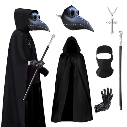 WDKXCN Pestdoktor Kostüm, Herren Plague Doctor Costume, Pest Doktor Kostüm Herren Outfits mit Pestdoktor Maske Handschuhe Zepter Kreuz-Halskette, Erwachsene Halloween Pest Doktor Cosplay Set WDKXCN Pestdoktor Kostüm, Herren Plague Doctor Costume, Pest Doktor Kostüm Herren Outfits mit Pestdoktor Maske Handschuhe Zepter Kreuz-Halskette, Erwachsene Halloween Pest Doktor Cosplay Set von WDKXCN