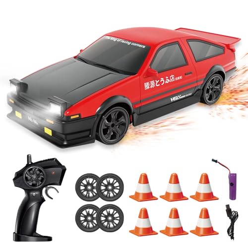 WDKXCN RC Drift Car, 1:24 Mini Ferngesteuertes Auto mit Fernbedienung, 4WD Drift Auto mit LED Scheinwerfer, Spielzeugauto mit Proportionaler Lenkung, Desktop RC für Kinder und Erwachsene WDKXCN RC Drift Car, 1:24 Mini Ferngesteuertes Auto mit Fernbedienung, 4WD Drift Auto mit LED Scheinwerfer, Spielzeugauto mit Proportionaler Lenkung, Desktop RC für Kinder und Erwachsene von WDKXCN