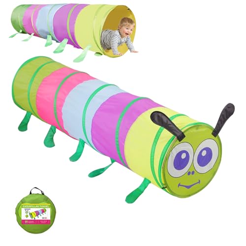 WDKXCN Spieltunnel für Kinder, 46 x 180 cm Faltbar Krabbeltunnel Outdoor, Farbe Spieltunnel Kinder, Krabbeltunnel Raupe für Kids und Tiere, für Innen und Außenbereiche von WDKXCN