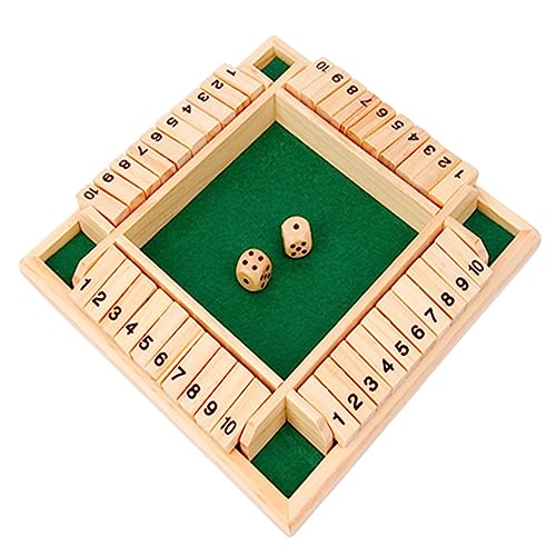 WDMJxar Shut The Box Würfelspiel, 2-4 Spieler Familie Holzbrett Tisch Mathe, 8 Würfel Klassische Tischspiele für Klassenzimmer, Zuhause, Party oder Kneipe (Green) von WDMJxar