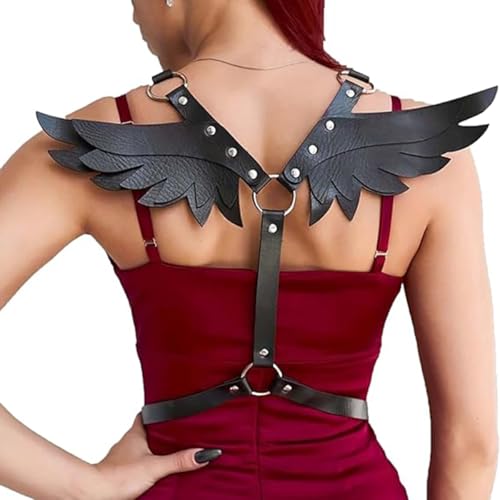 WDOPEN Frauen Punk Engelsflügel Körper Brustgeschirr Punk Engelsflügel Taille Geschirr Engelsflügel Brust Body Harness SM Rollenspiel Cosplay Kostüm von WDOPEN