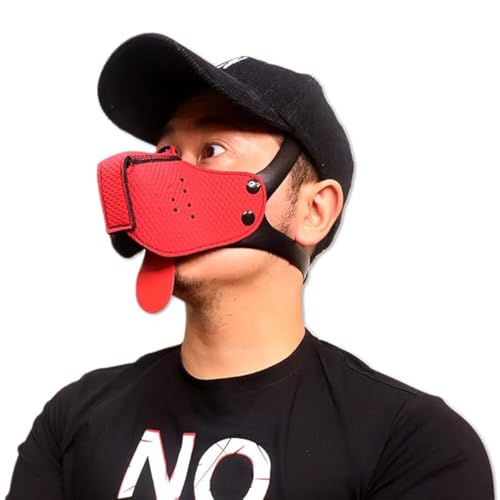 WDOPEN Muszle Hund Maske, Cosplay Maske, Hund Kostüm, Party, Halloween, Weihnachten (Rot) von WDOPEN
