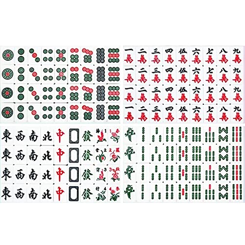 FCBF Klassisches chinesisches Mahjong-Spielset, 144 Melaminharzfliesen, Mahjong-Set, geeignet für Spiele im chinesischen Stil (Farbe: B, Größe: 42 mm) von WDPP