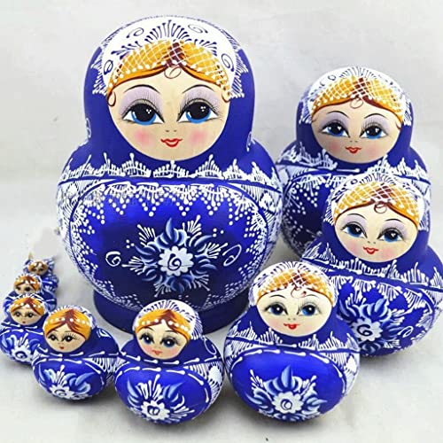 Russische Nesting Dolls15 Stück Handbemalte Holz Russische Matroschka Nesting Doll Kreative Geburtstag von WDPP