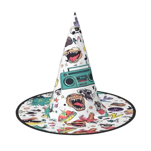 Halloween-Hexenhut, Weihnachtsmannmütze, Premium-Oxford-Gewebe, verstellbar, weich und bequem, für Partys, Karneval, Cosplay und Feiertagsveranstaltungen, 33 cm hoch, leicht, einfach zu tragen, 1 von WDXQHY