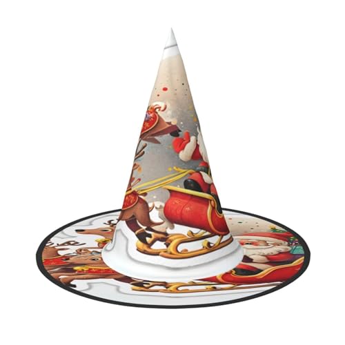 Halloween-Hexenhut, Weihnachtsmannmütze, Premium-Oxford-Gewebe, verstellbar, weich und bequem, für Partys, Karneval, Cosplay und Feiertagsveranstaltungen, 33 cm hoch, leicht, einfach zu tragen, 2 Halloween-Hexenhut, Weihnachtsmannmütze, Premium-Oxford-Gewebe, verstellbar, weich und bequem, für Partys, Karneval, Cosplay und Feiertagsveranstaltungen, 33 cm hoch, leicht, einfach zu tragen, 2 von WDXQHY