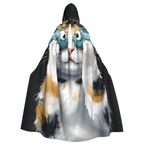 WDXQHY Abstrakter Halloween-Umhang mit Kapuze für Erwachsene, bequem, elastisch, perfekt für Kostüme, Cosplay, Halloween-Partys, Kapuzenumhang von WDXQHY