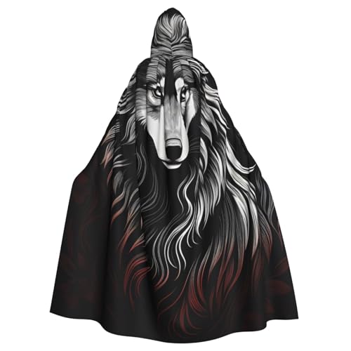 WDXQHY Alpha Wolf Halloween-Umhang für Erwachsene, mit Kapuze, bequem, elastisch, Partyumhang, perfekt für Kostüme, Cosplay, Halloween-Partys, Kapuzenumhang von WDXQHY