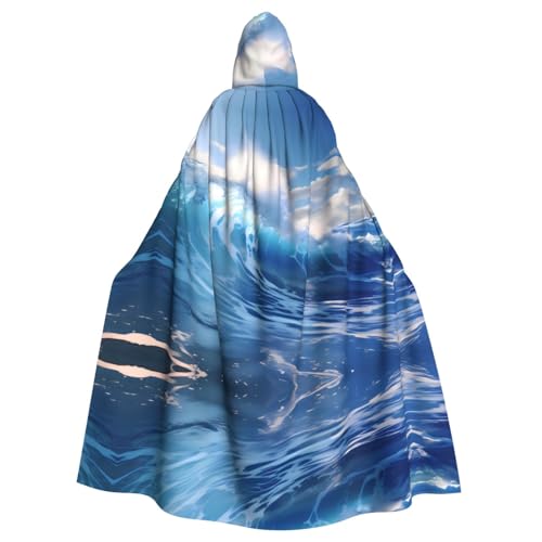 WDXQHY Blauer Ozeanwellen-Umhang mit Kapuze, Volldruck, Polyester, Kostüm, Umhang für Cosplay-Partys, Maskeraden, Comic-Cons, leicht, bequem, kein Juckreiz, Stoff mit Bindeverschluss WDXQHY Blauer Ozeanwellen-Umhang mit Kapuze, Volldruck, Polyester, Kostüm, Umhang für Cosplay-Partys, Maskeraden, Comic-Cons, leicht, bequem, kein Juckreiz, Stoff mit Bindeverschluss von WDXQHY