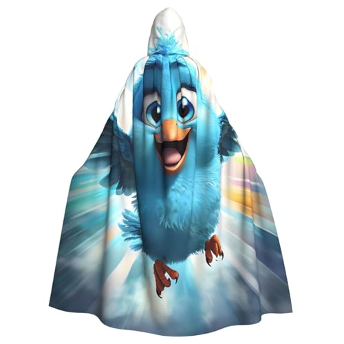 WDXQHY Blue Bird – Halloween-Umhang für Erwachsene mit bequemer und elastischer Kapuze, perfekt für Kostüme, Cosplay, Halloween-Partys von WDXQHY