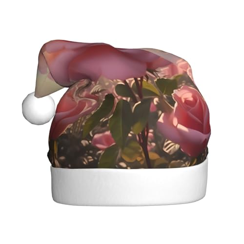 WDXQHY Blühende Rose Plüsch-Weihnachtsmütze für Erwachsene, festliche Feiertagsdekoration und Partyzubehör, Weihnachtsmütze für Erwachsene, Feiertagsparty-Dekorationen WDXQHY Blühende Rose Plüsch-Weihnachtsmütze für Erwachsene, festliche Feiertagsdekoration und Partyzubehör, Weihnachtsmütze für Erwachsene, Feiertagsparty-Dekorationen von WDXQHY