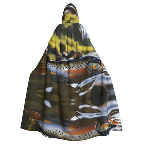 WDXQHY Brook Umhang mit Kapuze für Trout Fliegenfischen, Halloween, Volldruck, Polyester, Kostüm, Umhang für Cosplay-Partys, Maskeraden, Comic-Cons, leicht, bequem, kein Juckreiz, Stoff mit WDXQHY Brook Umhang mit Kapuze für Trout Fliegenfischen, Halloween, Volldruck, Polyester, Kostüm, Umhang für Cosplay-Partys, Maskeraden, Comic-Cons, leicht, bequem, kein Juckreiz, Stoff mit von WDXQHY