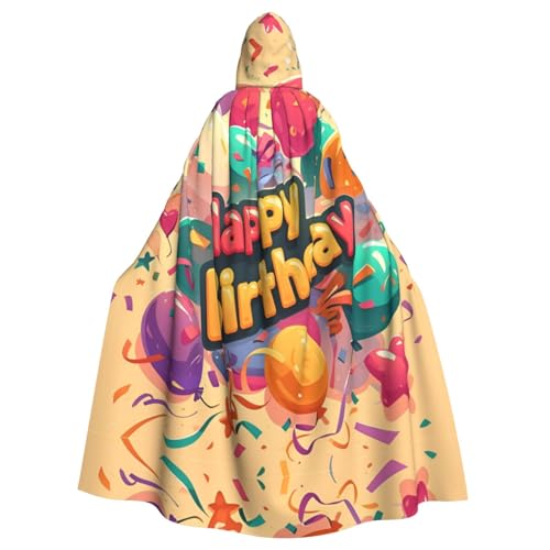 WDXQHY Bunte Luftballons und Luftschlangen, Halloween-Kapuzenumhang, Volldruck, Polyester, Kostüm, Umhang für Cosplay-Partys, Maskeraden, Comic-Cons, leicht, bequem, kein Juckreiz, Stoff mit WDXQHY Bunte Luftballons und Luftschlangen, Halloween-Kapuzenumhang, Volldruck, Polyester, Kostüm, Umhang für Cosplay-Partys, Maskeraden, Comic-Cons, leicht, bequem, kein Juckreiz, Stoff mit von WDXQHY