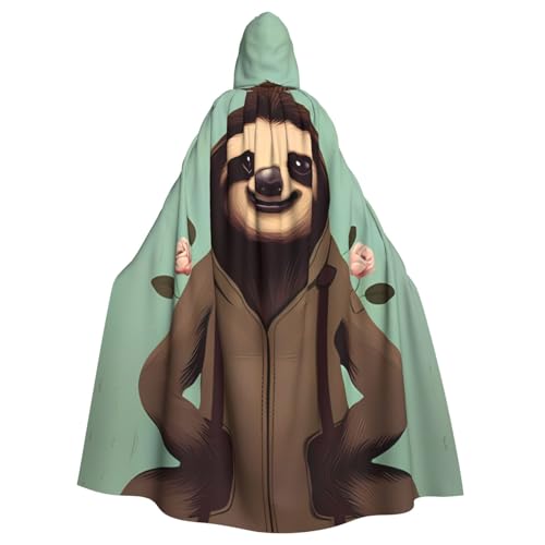 WDXQHY Cartoon-Faultier-Umhang mit Kapuze, Volldruck, Polyester, Kostüm, Umhang für Cosplay-Partys, Maskeraden, Comic-Cons, leicht, bequem, kein Juckreiz, Stoff mit Bindeverschluss WDXQHY Cartoon-Faultier-Umhang mit Kapuze, Volldruck, Polyester, Kostüm, Umhang für Cosplay-Partys, Maskeraden, Comic-Cons, leicht, bequem, kein Juckreiz, Stoff mit Bindeverschluss von WDXQHY