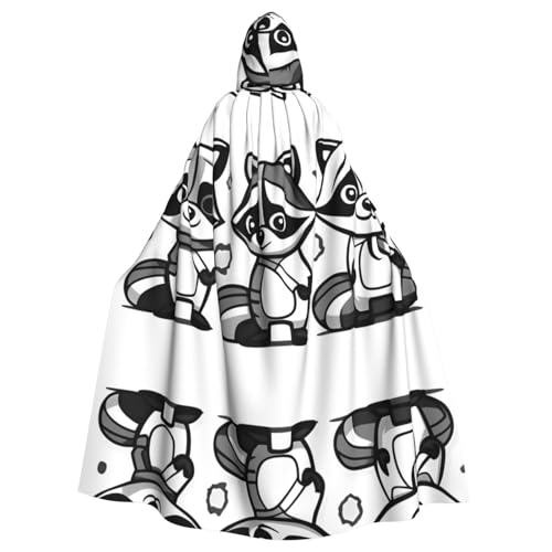 WDXQHY Cartoon-Waschbär-Umhang mit Kapuze, Volldruck, Polyester, Kostüm, Umhang für Cosplay-Partys, Maskeraden, Comic-Cons, leicht, bequem, kein Juckreiz, Stoff mit Bindeverschluss WDXQHY Cartoon-Waschbär-Umhang mit Kapuze, Volldruck, Polyester, Kostüm, Umhang für Cosplay-Partys, Maskeraden, Comic-Cons, leicht, bequem, kein Juckreiz, Stoff mit Bindeverschluss von WDXQHY