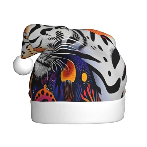 WDXQHY Ein bunter Tiger-Weihnachtsmütze für Erwachsene, festliche Feiertagsdekoration und Party-Accessoire, Weihnachtsmütze für Erwachsene, Feiertagsparty-Dekorationen WDXQHY Ein bunter Tiger-Weihnachtsmütze für Erwachsene, festliche Feiertagsdekoration und Party-Accessoire, Weihnachtsmütze für Erwachsene, Feiertagsparty-Dekorationen von WDXQHY