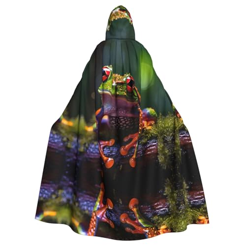 WDXQHY Ein süßer Frosch-Umhang mit Kapuze, Volldruck, Polyester, Kostüm, Umhang für Cosplay-Partys, Maskeraden, Comic-Cons, leicht, bequem, kein Juckreiz, Stoff mit Bindeverschluss WDXQHY Ein süßer Frosch-Umhang mit Kapuze, Volldruck, Polyester, Kostüm, Umhang für Cosplay-Partys, Maskeraden, Comic-Cons, leicht, bequem, kein Juckreiz, Stoff mit Bindeverschluss von WDXQHY