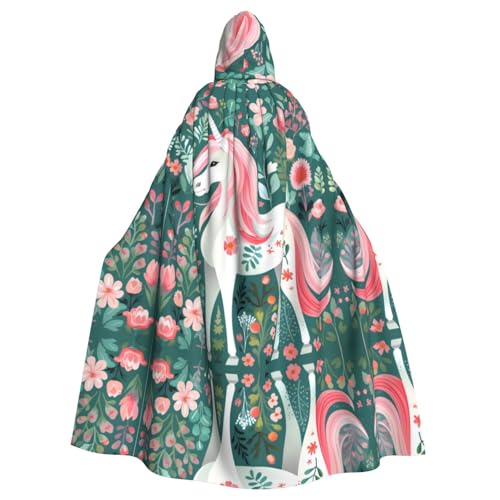 WDXQHY Einhorn-Umhang mit rosa Haaren, Halloween-Kapuzenumhang, Volldruck, Polyester, Kostüm-Umhang für Cosplay-Partys, Maskeraden, Comic-Cons, leicht, bequem, kein Juckreiz, Stoff mit Bindeverschluss WDXQHY Einhorn-Umhang mit rosa Haaren, Halloween-Kapuzenumhang, Volldruck, Polyester, Kostüm-Umhang für Cosplay-Partys, Maskeraden, Comic-Cons, leicht, bequem, kein Juckreiz, Stoff mit Bindeverschluss von WDXQHY