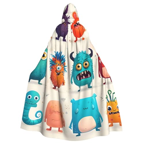 WDXQHY Farbenfroher Halloween-Umhang mit Kapuze, Cartoon-Monster, für Erwachsene, bequem, elastisch, Partyumhang, perfekt für Kostüme, Cosplay, Halloween, Partys, Kapuzenumhang WDXQHY Farbenfroher Halloween-Umhang mit Kapuze, Cartoon-Monster, für Erwachsene, bequem, elastisch, Partyumhang, perfekt für Kostüme, Cosplay, Halloween, Partys, Kapuzenumhang von WDXQHY