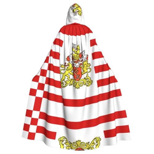 WDXQHY Flagge des Senats von Bremen, Halloween-Kapuzenumhang, Volldruck, Polyester, Kostüm, Umhang für Cosplay-Partys, Maskeraden, Comic-Cons, leicht, bequem, kein Juckreiz, Stoff mit Bindeverschluss WDXQHY Flagge des Senats von Bremen, Halloween-Kapuzenumhang, Volldruck, Polyester, Kostüm, Umhang für Cosplay-Partys, Maskeraden, Comic-Cons, leicht, bequem, kein Juckreiz, Stoff mit Bindeverschluss von WDXQHY