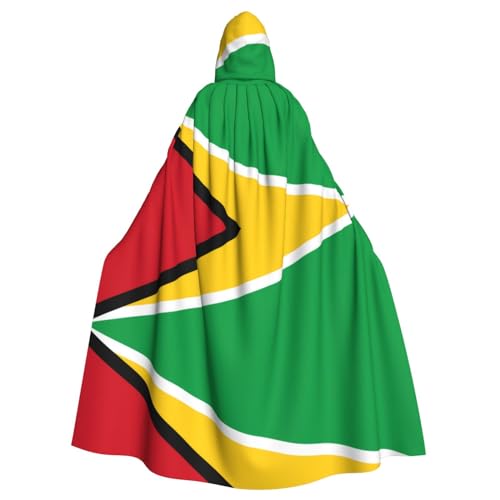 WDXQHY Flagge von Guyana, Halloween-Kapuzenumhang, Volldruck, Polyester, Kostüm, Umhang für Cosplay-Partys, Maskeraden, Comic-Cons, leicht, bequem, kein Juckreiz, Stoff mit Bindeverschluss WDXQHY Flagge von Guyana, Halloween-Kapuzenumhang, Volldruck, Polyester, Kostüm, Umhang für Cosplay-Partys, Maskeraden, Comic-Cons, leicht, bequem, kein Juckreiz, Stoff mit Bindeverschluss von WDXQHY