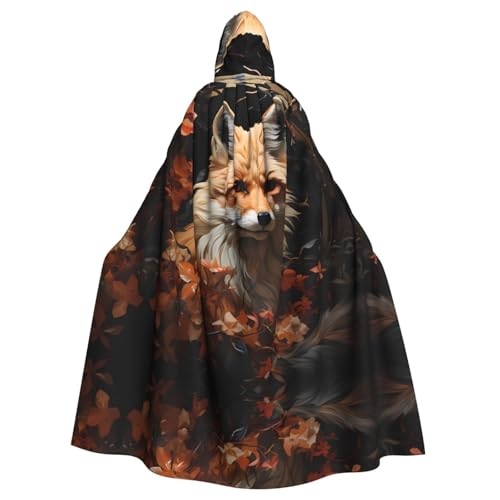 WDXQHY Fuchs und Blumen Halloween Kapuzenumhang Volldruck Polyester Kostüm Umhang für Cosplay Partys Maskeraden Comic Cons Leichter bequemer Stoff ohne Juckreiz mit Bindeverschluss WDXQHY Fuchs und Blumen Halloween Kapuzenumhang Volldruck Polyester Kostüm Umhang für Cosplay Partys Maskeraden Comic Cons Leichter bequemer Stoff ohne Juckreiz mit Bindeverschluss von WDXQHY