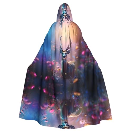 WDXQHY Glowing Sika Hirsch Halloween Kapuzenumhang Volldruck Polyester Kostüm Umhang für Cosplay Partys Maskeraden Comic Cons Leichter bequemer Stoff ohne Juckreiz mit Bindeverschluss WDXQHY Glowing Sika Hirsch Halloween Kapuzenumhang Volldruck Polyester Kostüm Umhang für Cosplay Partys Maskeraden Comic Cons Leichter bequemer Stoff ohne Juckreiz mit Bindeverschluss von WDXQHY