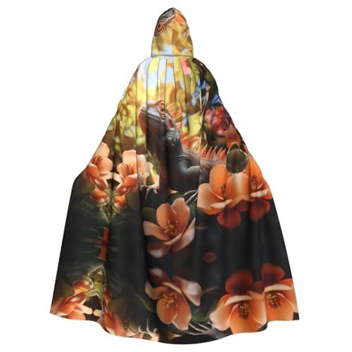 WDXQHY Halloween-Kapuzenumhang mit Eidechse im Dschungel, Volldruck, Polyester, Kostüm-Umhang für Cosplay-Partys, Maskeraden, Comic-Cons, leicht, bequem, kein Juckreiz, Stoff mit Bindeverschluss WDXQHY Halloween-Kapuzenumhang mit Eidechse im Dschungel, Volldruck, Polyester, Kostüm-Umhang für Cosplay-Partys, Maskeraden, Comic-Cons, leicht, bequem, kein Juckreiz, Stoff mit Bindeverschluss von WDXQHY