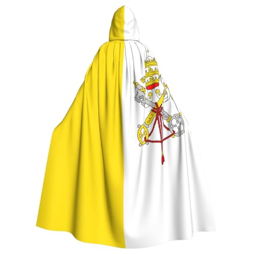 WDXQHY Halloween-Kapuzenumhang mit Vatikan-Flagge, Volldruck, Polyester, Kostüm-Umhang für Cosplay-Partys, Maskeraden, Comic-Cons, leicht, bequem, kein Juckreiz, Stoff mit Bindeverschluss WDXQHY Halloween-Kapuzenumhang mit Vatikan-Flagge, Volldruck, Polyester, Kostüm-Umhang für Cosplay-Partys, Maskeraden, Comic-Cons, leicht, bequem, kein Juckreiz, Stoff mit Bindeverschluss von WDXQHY