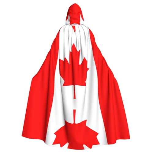 WDXQHY Halloween-Kapuzenumhang mit kanadischer Flagge, Volldruck, Polyester, Kostüm-Umhang für Cosplay-Partys, Maskeraden, Comic-Cons, leicht, bequem, kein Juckreiz, Stoff mit Bindeverschluss WDXQHY Halloween-Kapuzenumhang mit kanadischer Flagge, Volldruck, Polyester, Kostüm-Umhang für Cosplay-Partys, Maskeraden, Comic-Cons, leicht, bequem, kein Juckreiz, Stoff mit Bindeverschluss von WDXQHY