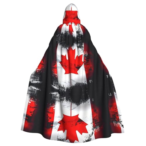 WDXQHY Halloween-Kapuzenumhang mit kanadischer Flagge, Volldruck, Polyester, Kostüm-Umhang für Cosplay-Partys, Maskeraden, Comic-Cons, leicht, bequem, kein Juckreiz, Stoff mit Bindeverschluss WDXQHY Halloween-Kapuzenumhang mit kanadischer Flagge, Volldruck, Polyester, Kostüm-Umhang für Cosplay-Partys, Maskeraden, Comic-Cons, leicht, bequem, kein Juckreiz, Stoff mit Bindeverschluss von WDXQHY