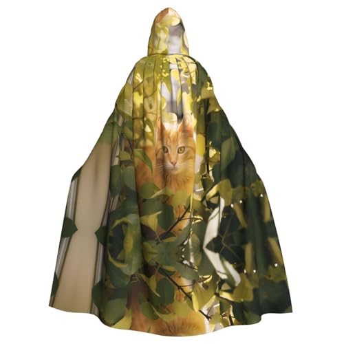 WDXQHY Halloween-Kapuzenumhang mit orangefarbener Katze, Volldruck, Polyester, Kostüm-Umhang für Cosplay-Partys, Maskeraden, Comic-Cons, leicht, bequem, kein Juckreiz, Stoff mit Bindeverschluss WDXQHY Halloween-Kapuzenumhang mit orangefarbener Katze, Volldruck, Polyester, Kostüm-Umhang für Cosplay-Partys, Maskeraden, Comic-Cons, leicht, bequem, kein Juckreiz, Stoff mit Bindeverschluss von WDXQHY