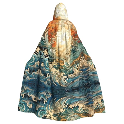 WDXQHY Halloween-Kapuzenumhang mit rauer Wellen, Volldruck, Polyester, Kostüm-Umhang für Cosplay-Partys, Maskeraden, Comic-Cons, leicht, bequem, kein Juckreiz, mit Bindeverschluss WDXQHY Halloween-Kapuzenumhang mit rauer Wellen, Volldruck, Polyester, Kostüm-Umhang für Cosplay-Partys, Maskeraden, Comic-Cons, leicht, bequem, kein Juckreiz, mit Bindeverschluss von WDXQHY