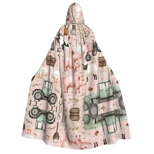 WDXQHY Halloween-Umhang für Erwachsene, mit Kapuze, Ganzkörper-Kostüm, Umhang für Cosplay-Partys und Themenveranstaltungen, 100 % Polyester, bequem, maschinenwaschbar, perfekt für Halloween-Bälle und von WDXQHY