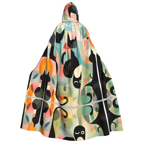 WDXQHY Halloween-Umhang für Erwachsene, mit Kapuze, Ganzkörper-Kostüm, Umhang für Cosplay-Partys und Themenveranstaltungen, 100 % Polyester, bequem, maschinenwaschbar, perfekt für Halloween-Bälle und von WDXQHY
