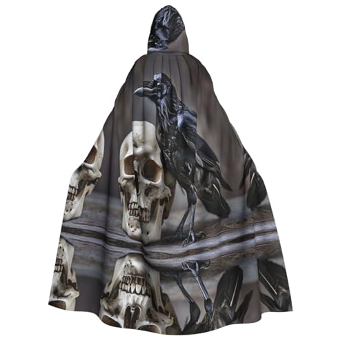 WDXQHY Halloween-Umhang für Erwachsene, mit Kapuze, Ganzkörper-Kostüm, Umhang für Cosplay-Partys und Themenveranstaltungen, 100 % Polyester, bequem, maschinenwaschbar, perfekt für Halloween-Bälle und von WDXQHY