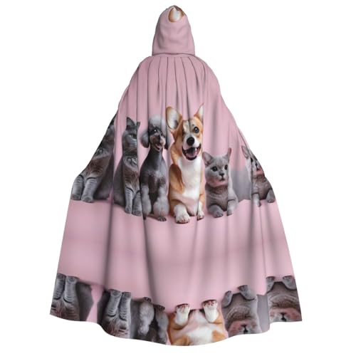 WDXQHY Halloween-Umhang für Erwachsene mit Kapuze, langer Umhang für Cosplay und Themenveranstaltungen, 100 % Polyester, bequem, maschinenwaschbar, perfekt für Halloween Bälle und WDXQHY Halloween-Umhang für Erwachsene mit Kapuze, langer Umhang für Cosplay und Themenveranstaltungen, 100 % Polyester, bequem, maschinenwaschbar, perfekt für Halloween Bälle und von WDXQHY