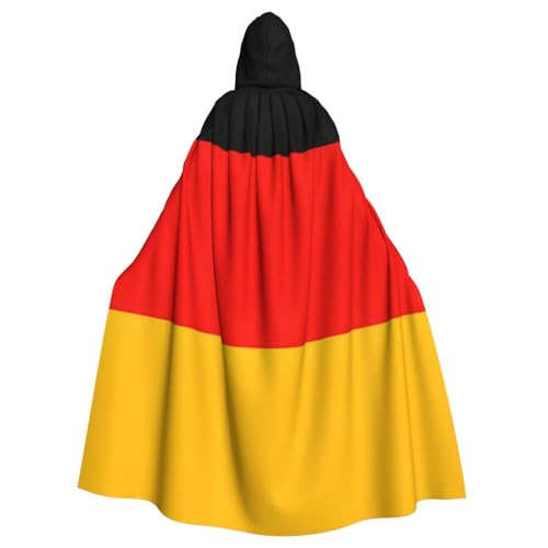 WDXQHY Halloween-Umhang mit Deutschland-Flagge, mit Kapuze, bequem, elastisch, Partyumhang, perfekt für Kostüme, Cosplay, Halloween-Partys, Kapuzenumhang von WDXQHY