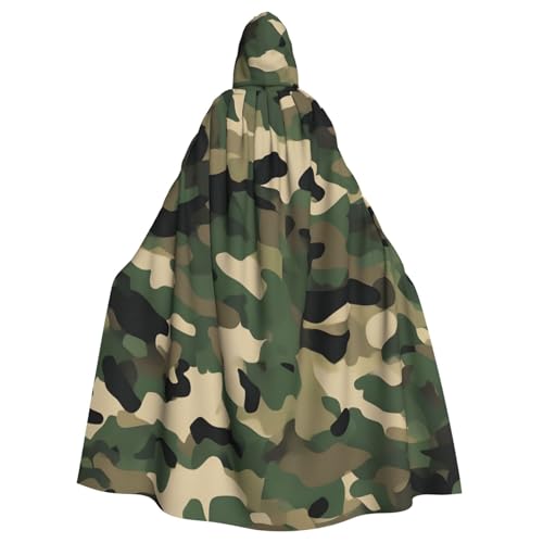 WDXQHY Halloween-Umhang mit Kapuze, Camouflage-Muster, bequem, elastisch, perfekt für Kostüme, Cosplay, Halloween-Partys, Kapuzenumhang von WDXQHY