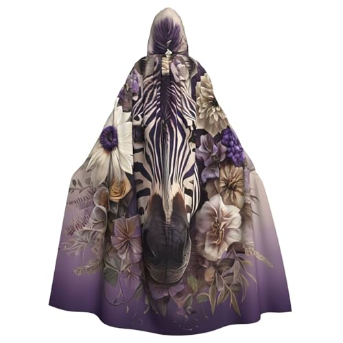 WDXQHY Halloween-Umhang mit Kapuze, Zebra-Girlande, bequem, elastisch, perfekt für Kostüme, Cosplay, Halloween-Partys, Kapuzenumhang von WDXQHY