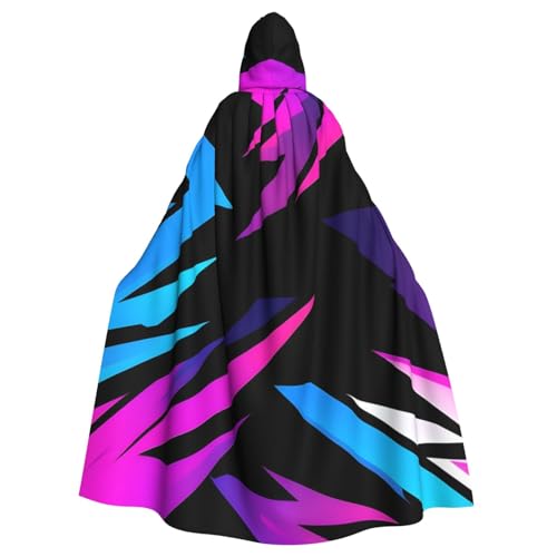WDXQHY Halloween-Umhang mit Kapuze für Erwachsene, Neon-Muster, bequem, elastisch, perfekt für Kostüme, Cosplay, Halloween-Partys, Kapuzenumhang von WDXQHY