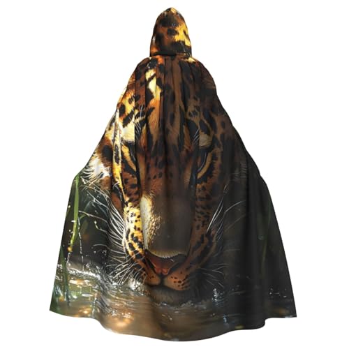 WDXQHY Halloween-Umhang mit Kapuze für Erwachsene, Tigerkopf, bequem, elastisch, perfekt für Kostüme, Cosplay, Halloween-Partys, Kapuzenumhang von WDXQHY