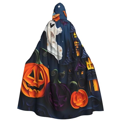 WDXQHY Halloween-Umhang mit Kapuze für Erwachsene, mit Kürbisfledermaus, bequem, elastisch, perfekt für Kostüme, Cosplay, Halloween, Partys, Kapuzenumhang von WDXQHY