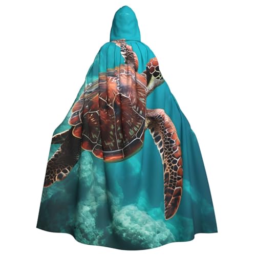 WDXQHY Halloween-Umhang mit Kapuze für Erwachsene, mit Schildkröte, bequem, elastisch, perfekt für Kostüme, Cosplay, Halloween, Partys, Kapuzenumhang von WDXQHY